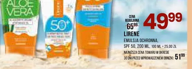 Emulsja ochronna SPF 50 Lirene promocja w Drogerie Natura
