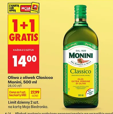 Oliwa z oliwek Classico Extra Vergine di Oliva promocja w Biedronka