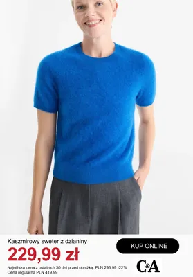 Sweter kaszmirowy z dzianiny C&A promocja w C&A