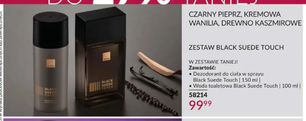 Zestaw Avon Black Suede Touch dezodorant do ciała w sprayu 150ml i woda toaletowa 100ml promocja w AVON