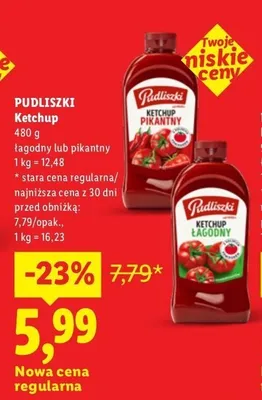 Ketchup pikantny Pudliszki promocja w Lidl