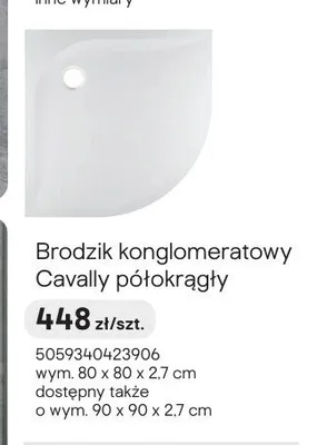 Brodzik konglomeratowy Cavally półokrągły promocja w Castorama