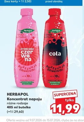 Koncentrat napoju Herbapol oranżada czerwona promocja w Kaufland