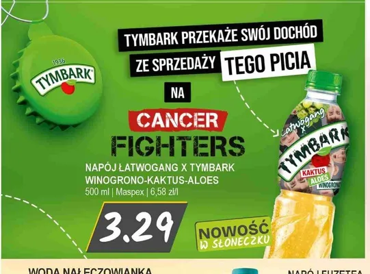 Napój Tymbark Łatwogang Winogrono-Kaktus-Aloes promocja w Słoneczko