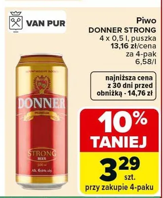 Piwo Strong promocja w Carrefour Market