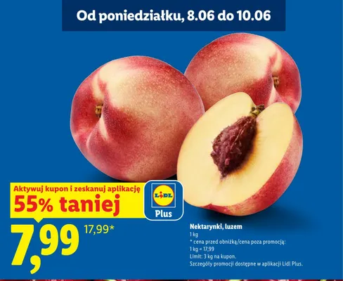 Nektarynki luzem promocja w Lidl