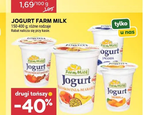 Jogurt Farm Milk promocja w Stokrotka