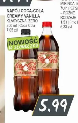 Napój gazowany Coca-Cola Creamy Vanilla Zero promocja w Słoneczko