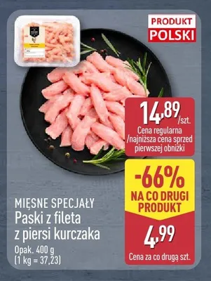 Paski z fileta z piersi kurczaka Mięsne Specjały promocja w Aldi