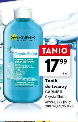 Tonik do twarzy Garnier Czysta Skóra zwężający pory promocja w Intermarche