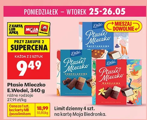 Ptasie Mleczko E.Wedel waniliowe promocja w Biedronka