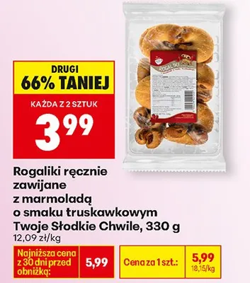 Rogaliki ręcznie zawijane z marmoladą o smaku truskawkowym promocja w Biedronka