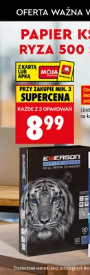 Papier ksero A4 Emerson ryza promocja w Biedronka