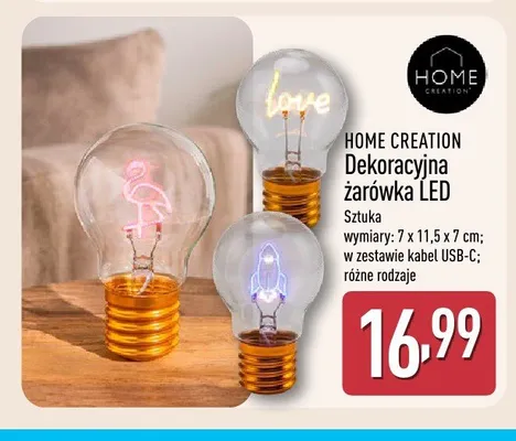 Dekoracyjna żarówka LED Home Creation promocja w Aldi