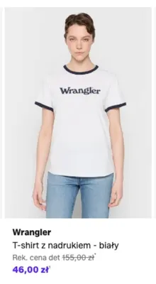 T-shirt Wrangler z nadrukiem - biały promocja w Lounge by Zalando