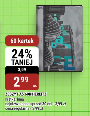 Zeszyt A5 60 kartek Herlitz promocja w bi1