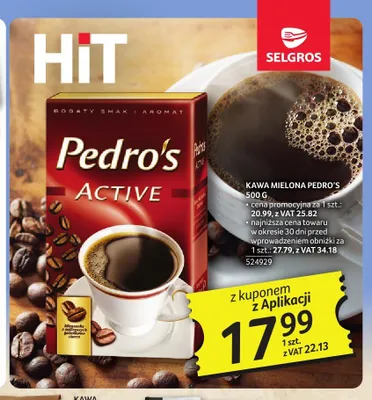 Kawa mielona Pedro's Active promocja w Selgros