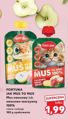 Mus owocowy Fortuna Jak Mus to Mus Truskawka Banan Jabłko promocja w Kaufland