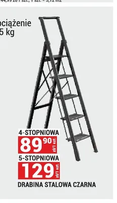 Drabina stalowa czarna 5-stopniowa promocja w Merkury Market