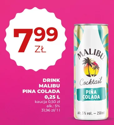 Drink Malibu Pina Colada promocja w Duży Ben