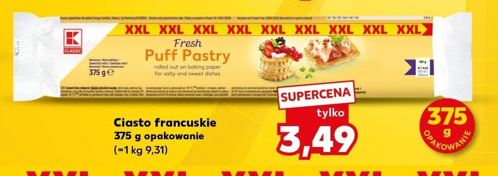 Ciasto francuskie K Classic promocja w Kaufland