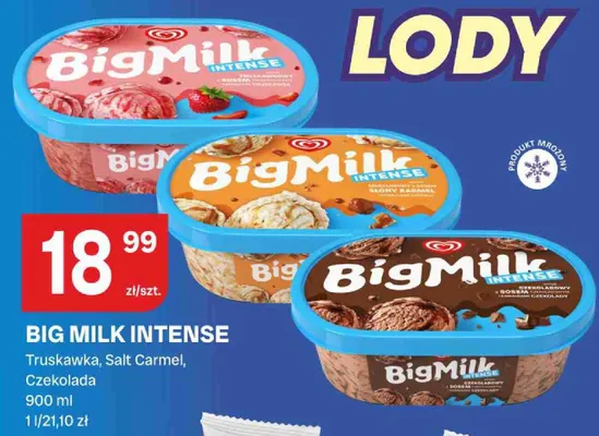 Lody Big Milk Intense truskawkowy promocja w Chorten