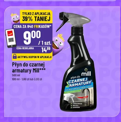 Płyn do czarnej armatury Mill clean promocja w POLOmarket