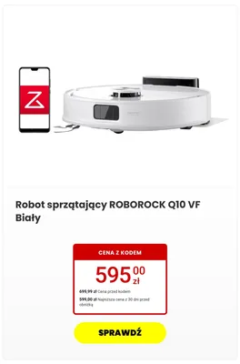 Robot sprzątający Roborock Q10 VF biały promocja w Media Expert