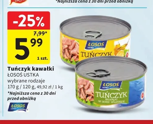 Tuńczyk kawałki Łosoś Ustka promocja w Intermarche