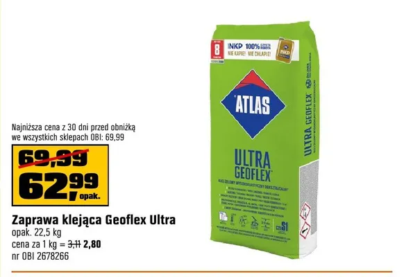 Zaprawa klejąca Geoflex Ultra Atlas promocja w OBI