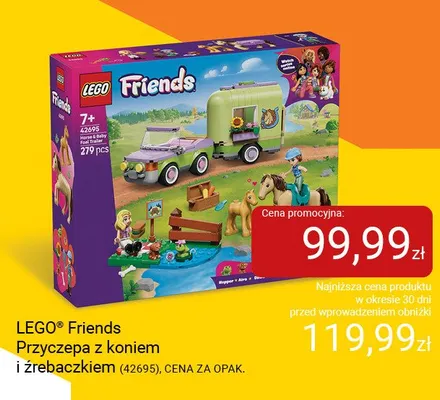 Klocki LEGO Friends Przyczepa z koniem i źrebaczkiem 42695 promocja w Smyk