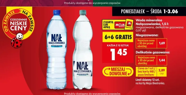 Woda mineralna Nałęczowianka promocja w Biedronka