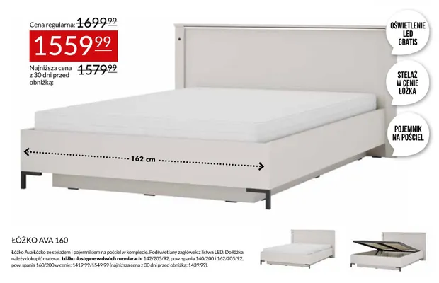 Łóżko Ava 160 promocja w Abra Meble