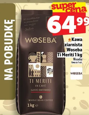 Kawa ziarnista Woseba Ti Meriti 1kg promocja w TOPAZ