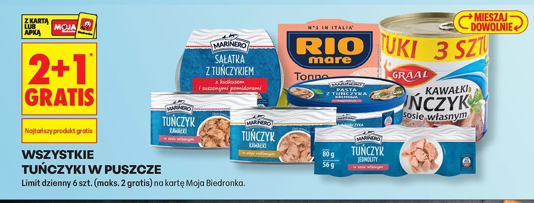 Tuńczyk kawałki w oleju roślinnym Marinero promocja w Biedronka
