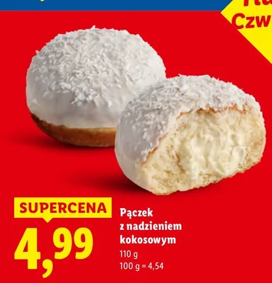 Pączek z nadzieniem kokosowym promocja w Lidl