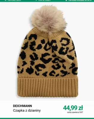 Czapka z dzianiny Deichmann promocja w Deichmann