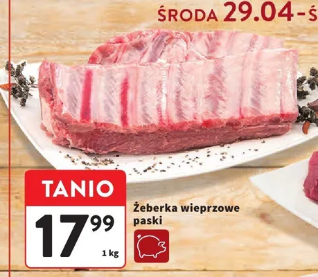 Żeberka wieprzowe paski promocja w Intermarche