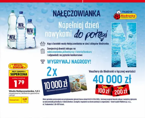 Woda Nałęczowianka niegazowana 1,5l promocja w Biedronka