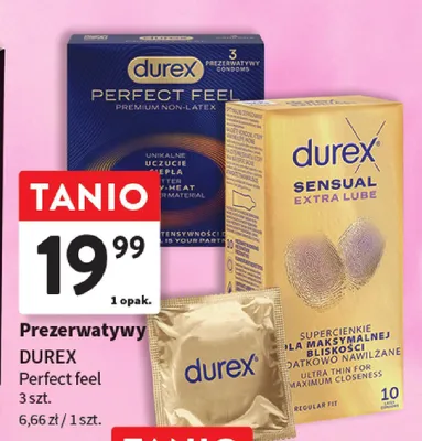 Prezerwatywy Durex Perfect feel promocja w Intermarche