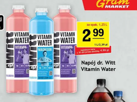 Napój dr. Witt Vitamin Water promocja w Gram Market