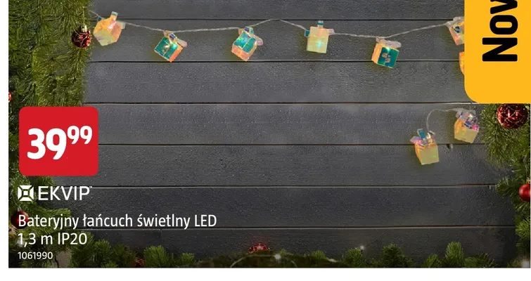 Bateryjny łańcuch świetlny LED 1,3 m Ekvip promocja w Jula
