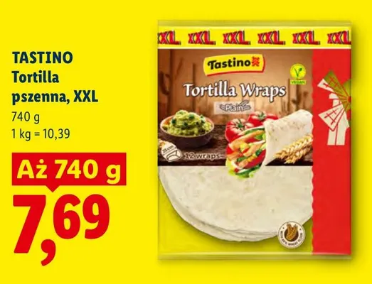 Tortilla pszenna XXL Tastino promocja w Lidl