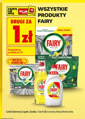 Płyn do mycia naczyń cytrynowy Fairy promocja w Biedronka