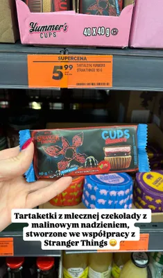 Tartaletki Stranger Things z mlecznej czekolady z malinowym nadzieniem promocja w Biedronka
