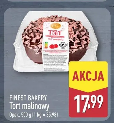 Tort malinowy FINEST BAKERY promocja w Aldi