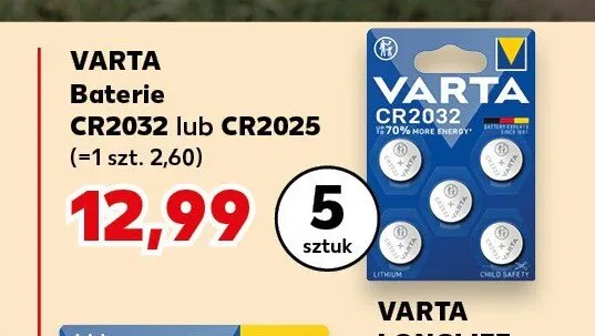 Baterie Varta CR2032 5-pak promocja w Kaufland