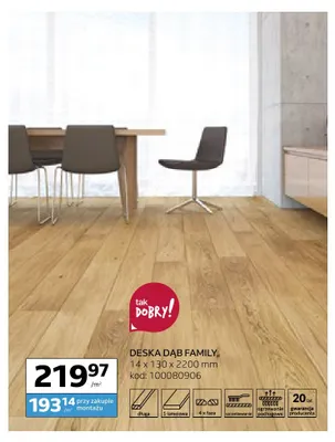 Deska dąb Family 14x130x2200 mm Barlinek promocja w Komfort