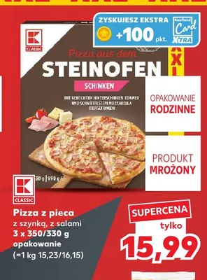Pizza z pieca z salami K-Classic 3-pak promocja w Kaufland