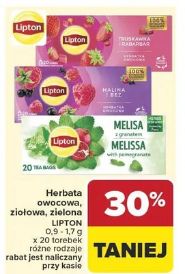 Herbata owocowa Lipton malina promocja w Carrefour Market